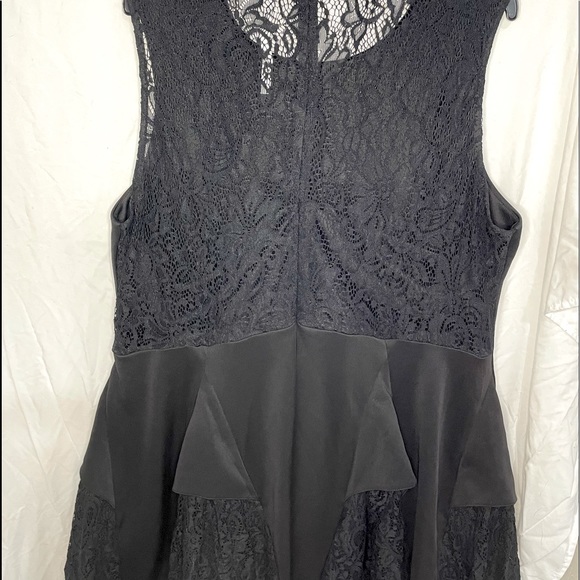 ASOS Curve Scuba Lace Godet Black Mini Dress - Picture 6 of 7